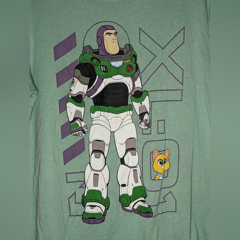 Junior Disney PixarBuzz Lightyear 3XL Mint T-Shirt Preowned High Low Hem - Picture 4 of 8